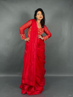 Royal Ember Red Plus Size Ready to wear Saree