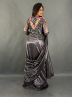 Shadow Bloom Charcoal Black Ready to wear saree