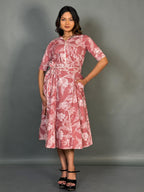 Blush Elegance Curve Cotton Collar Dress