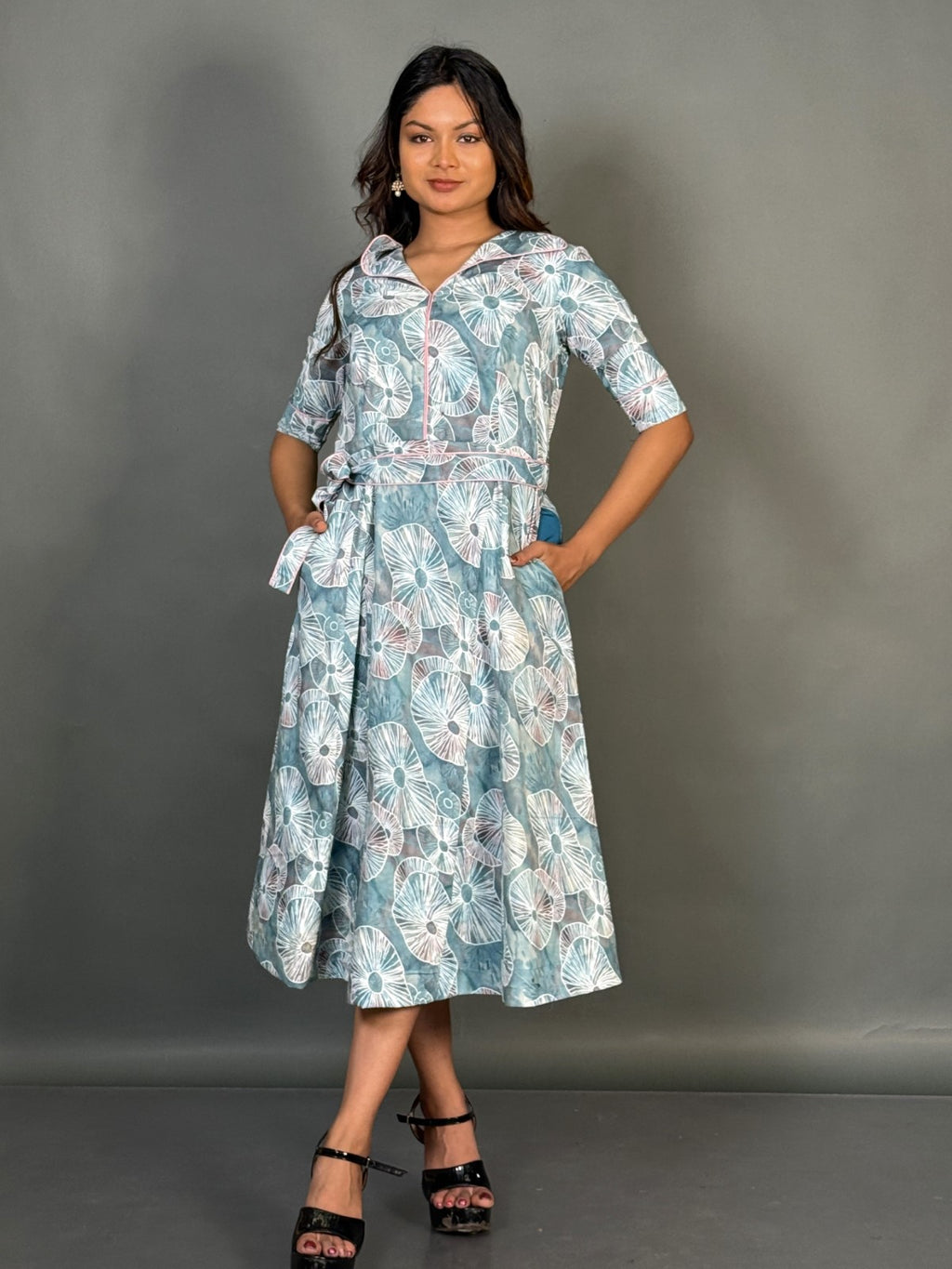 Ocean Whisper Sea Green Cotton Dress