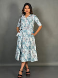 Ocean Whisper Sea Green Cotton Dress