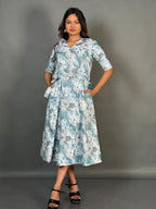 Ocean Whisper Sea Green Cotton Dress