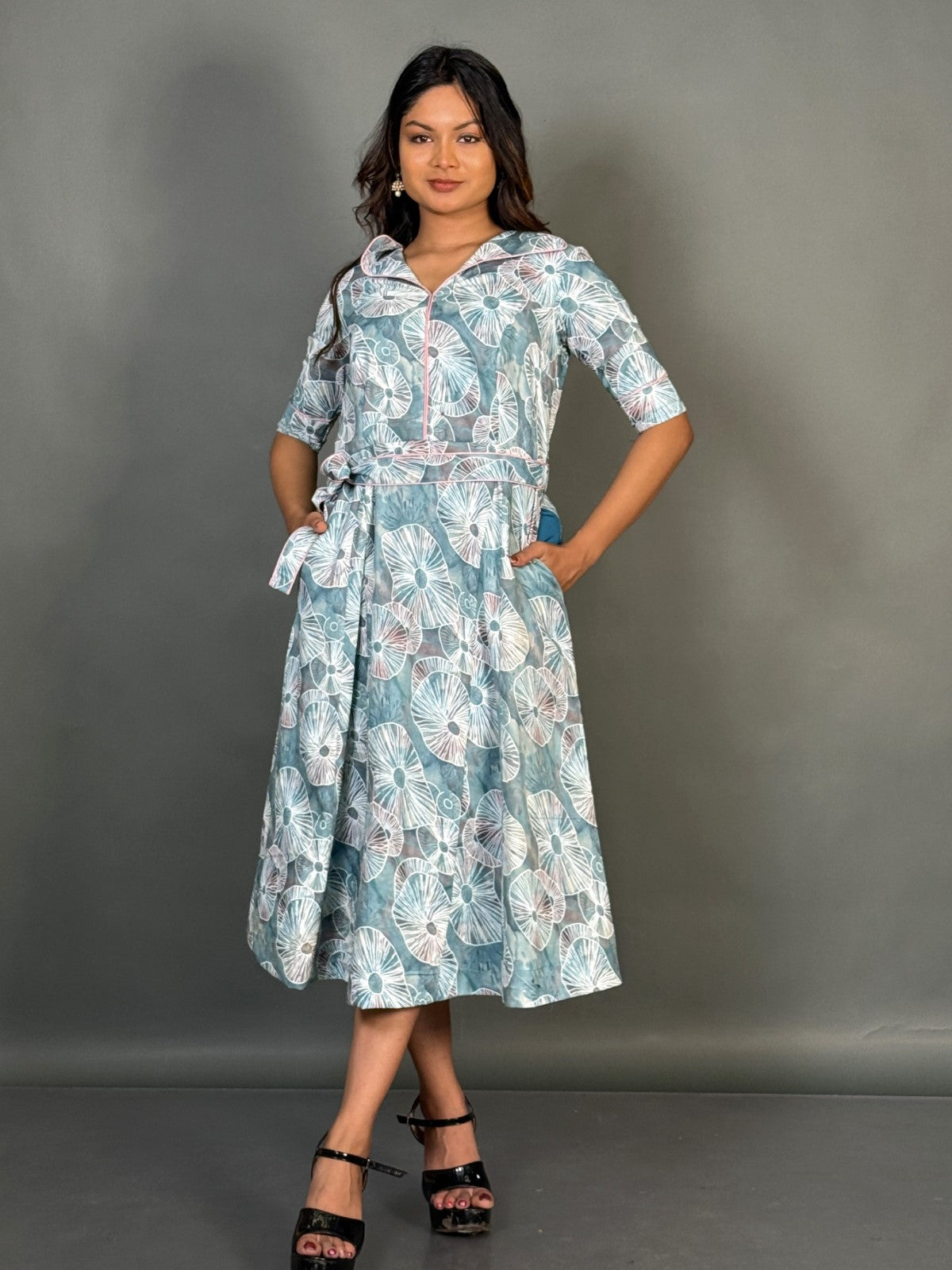 Ocean Whisper Sea Green Cotton Dress