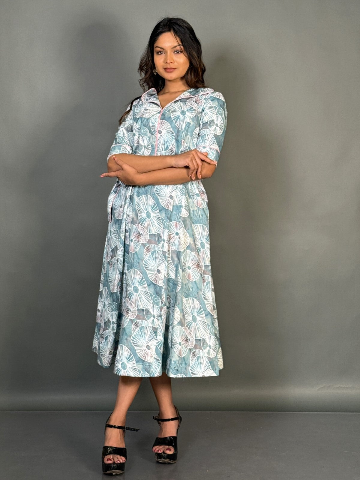 Ocean Whisper Sea Green Cotton Dress