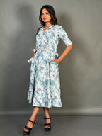 Ocean Whisper Sea Green Cotton Dress