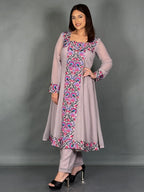 Mauve Serene Embroidered Anarkali Suit Set