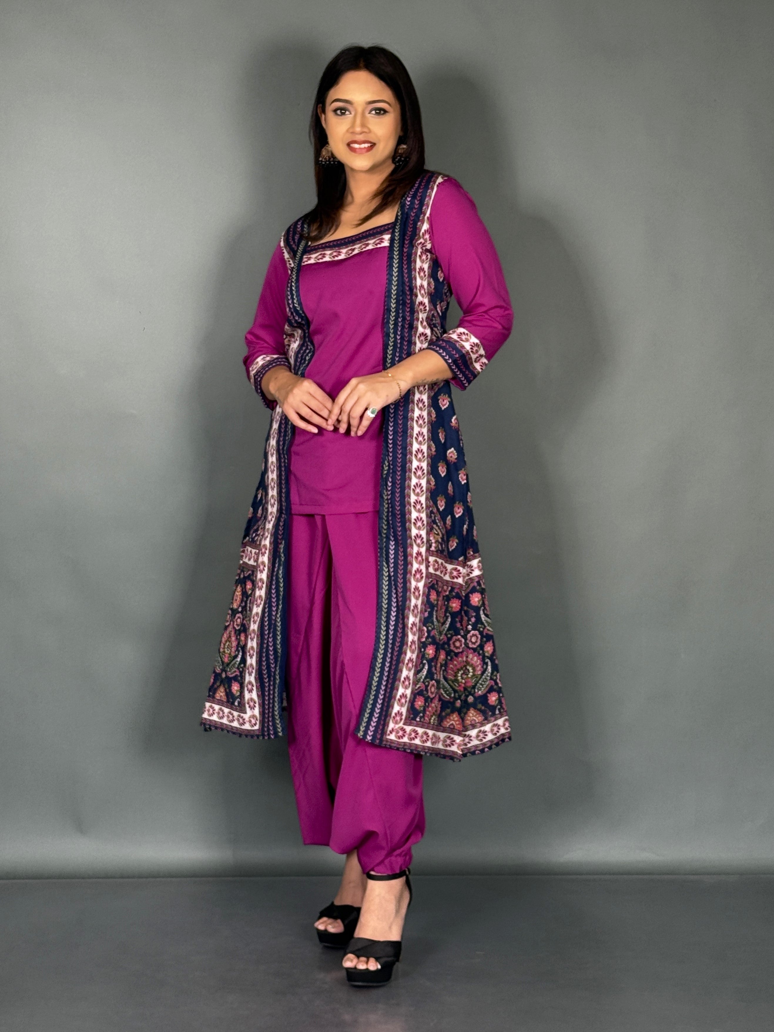 Bohonique Plus Size Jacket Print Set