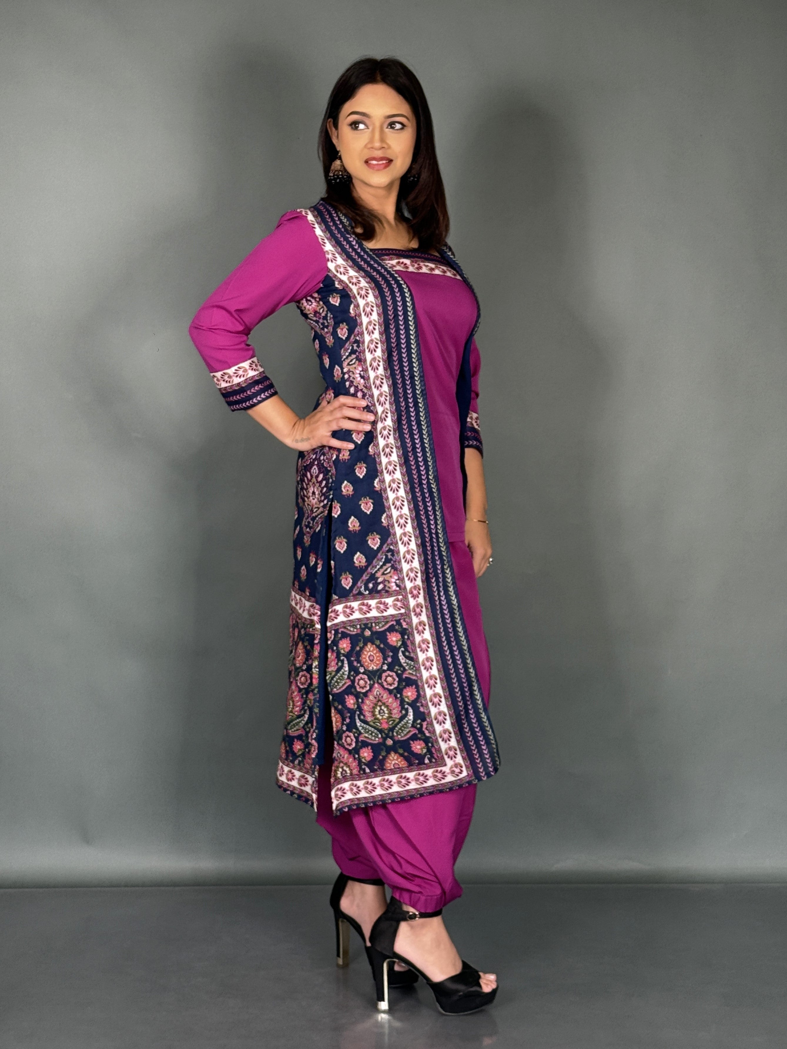 Bohonique Plus Size Jacket Print Set