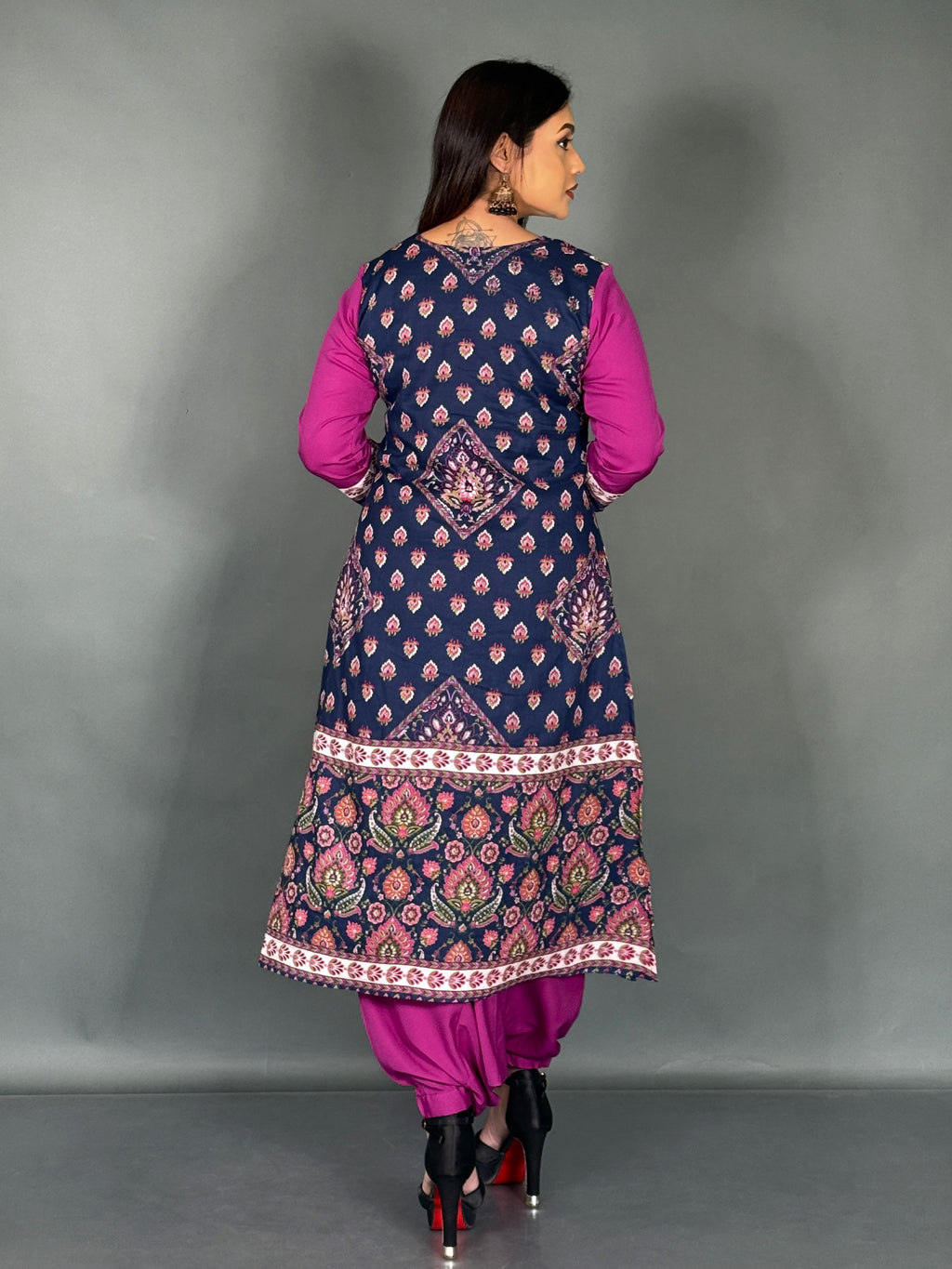 Bohonique Plus Size Jacket Print Set