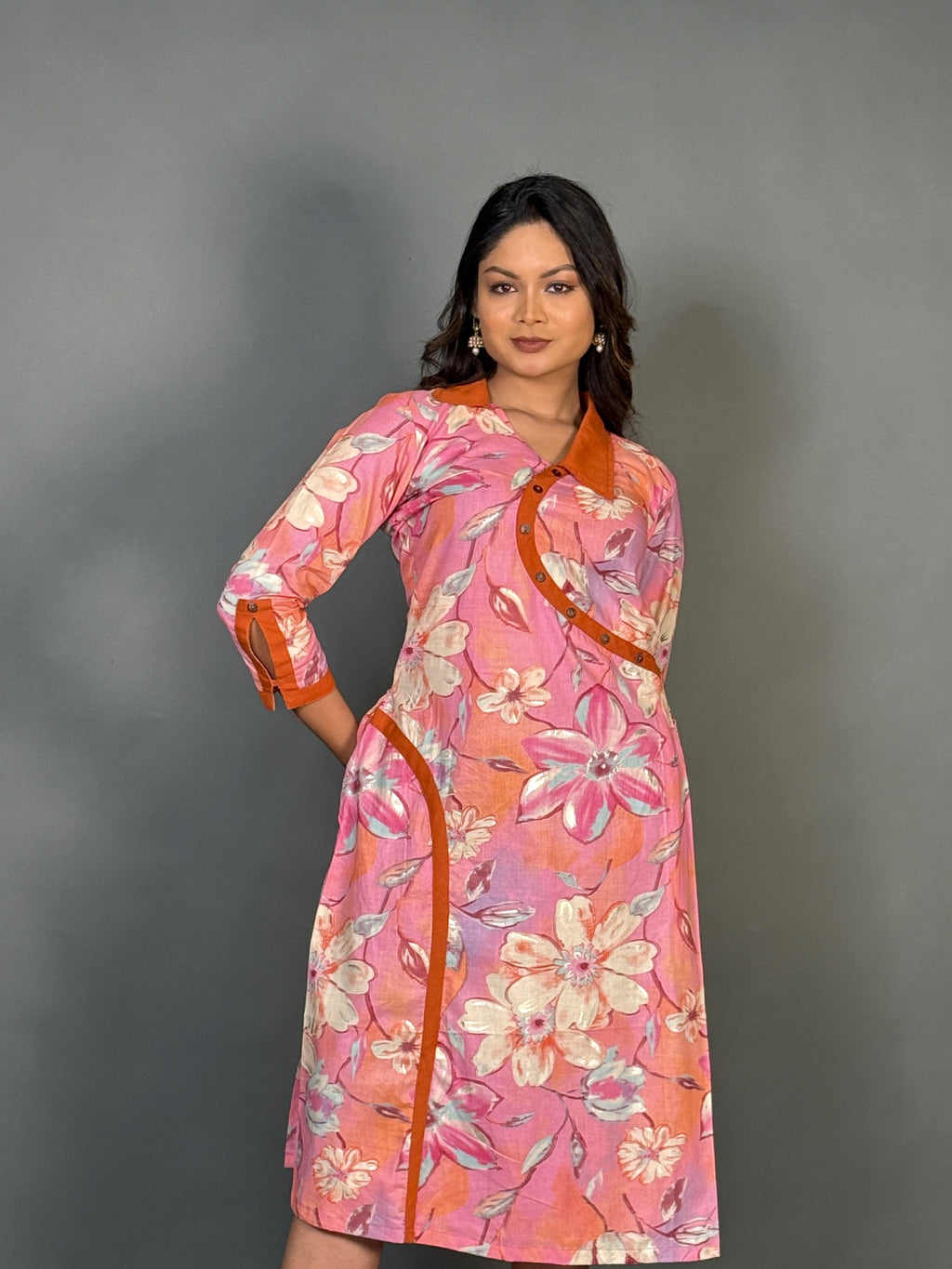 Rustic Chic Printed Cotton Corporate Kurti