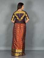 Rust & Orange Kanchipuram Semi Silk Insta Saree Set