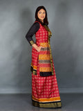 Radiant Red & Black Plus-Size Ready-to-Wear Saree with Jacket