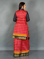Scarlet Charm Ready-to-Wear Saree & Statement Jacket