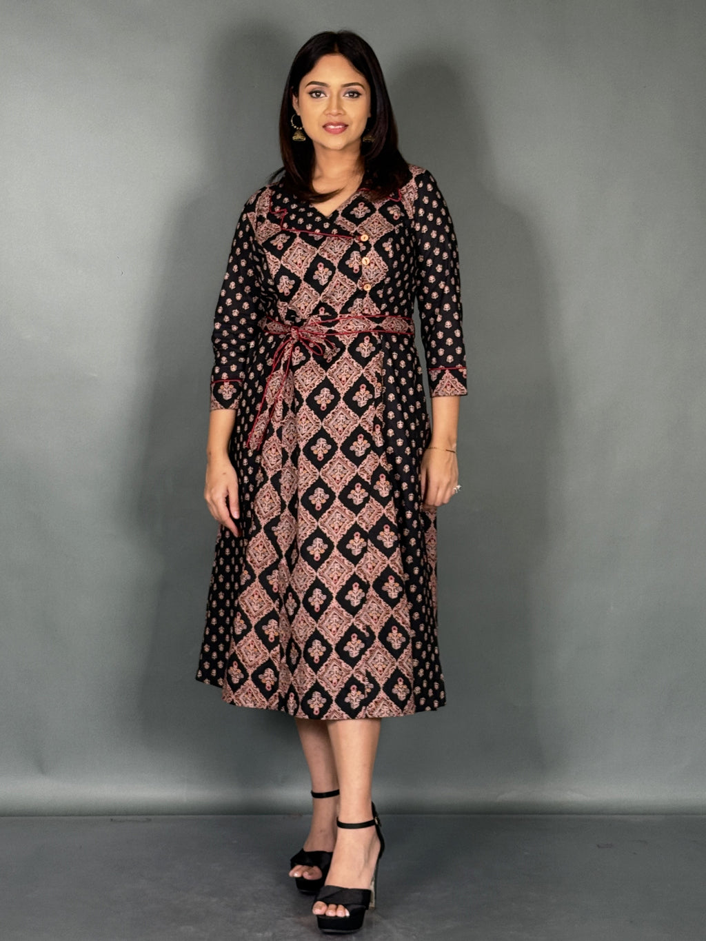 Moonlit Black Multi Print Princess Fit Fusion Dress