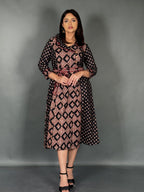 Midnight Muse Curve Fit Printed Fusion Dress