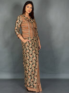 Earthy Charm Rust Designer Cotton Saree Set