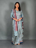 Maroon Firoza Ajrak Print Insta Saree Set