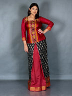 Urban Raga Maroon Black Printed Patola Fusion Set