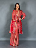 Elegant Organic Print Fusion Saree Set