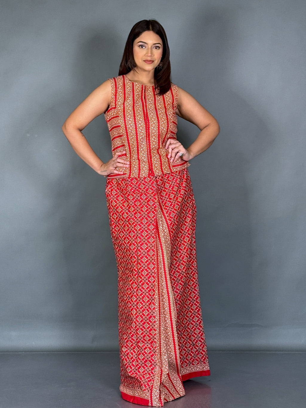 The Curvy Muse Fusion Saree Set