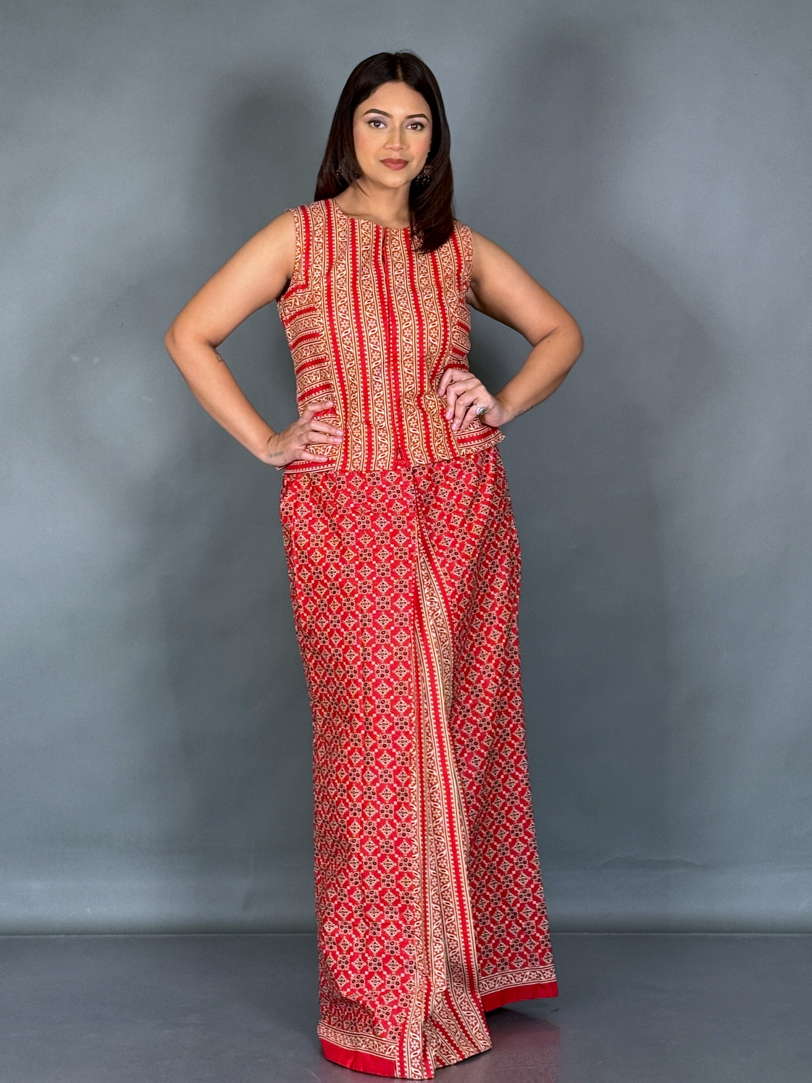 The Curvy Muse Fusion Saree Set