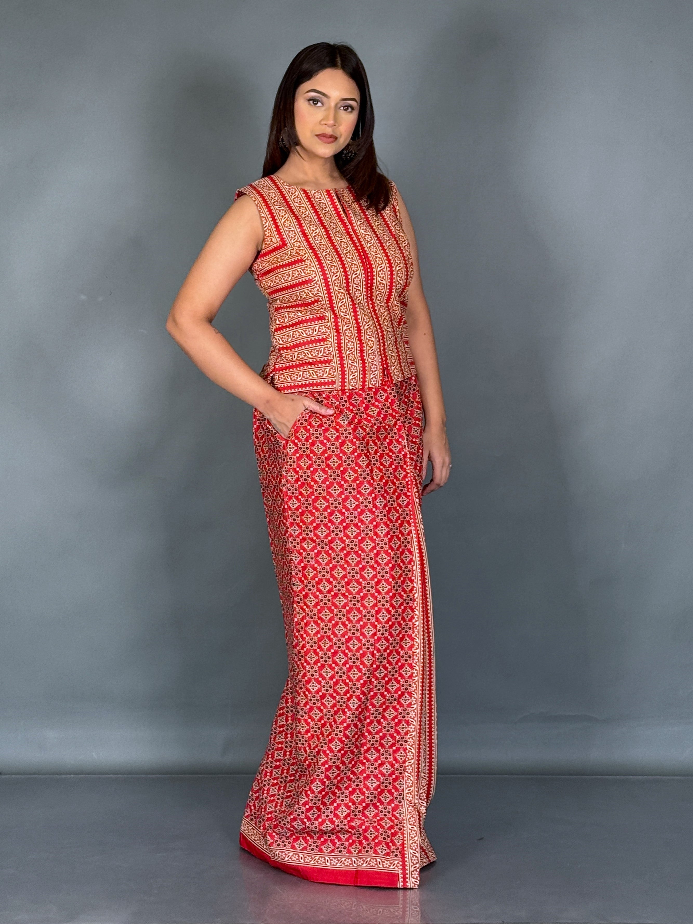 The Curvy Muse Fusion Saree Set