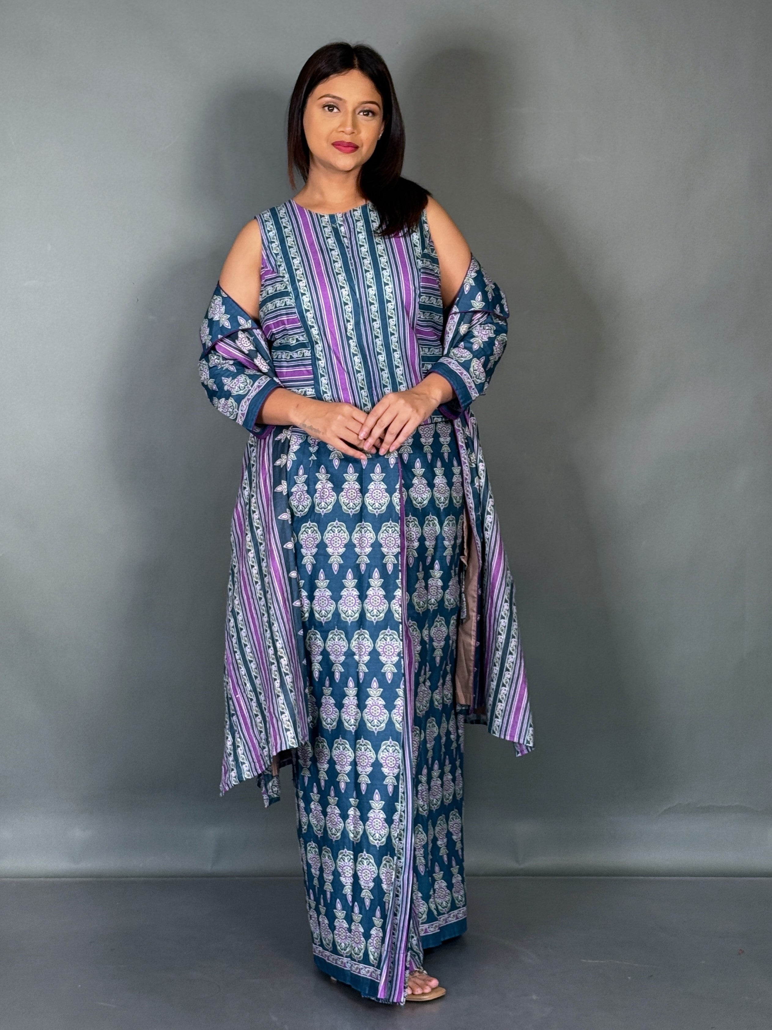 Curvy Luxe Fusion Saree Skirt Set