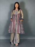 Mocha Maroon Fusion Saree Skirt Set
