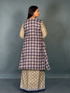 Mocha Maroon Fusion Saree Skirt Set