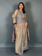 The Curvy Mocha Muse Fusion Saree Set