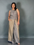 Mocha Maroon Fusion Saree Skirt Set