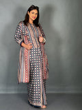 Ivory Noir Plus Size Cotton Saree Skirt Fusion Set