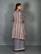 Ivory Noir Plus Size Cotton Saree Skirt Fusion Set
