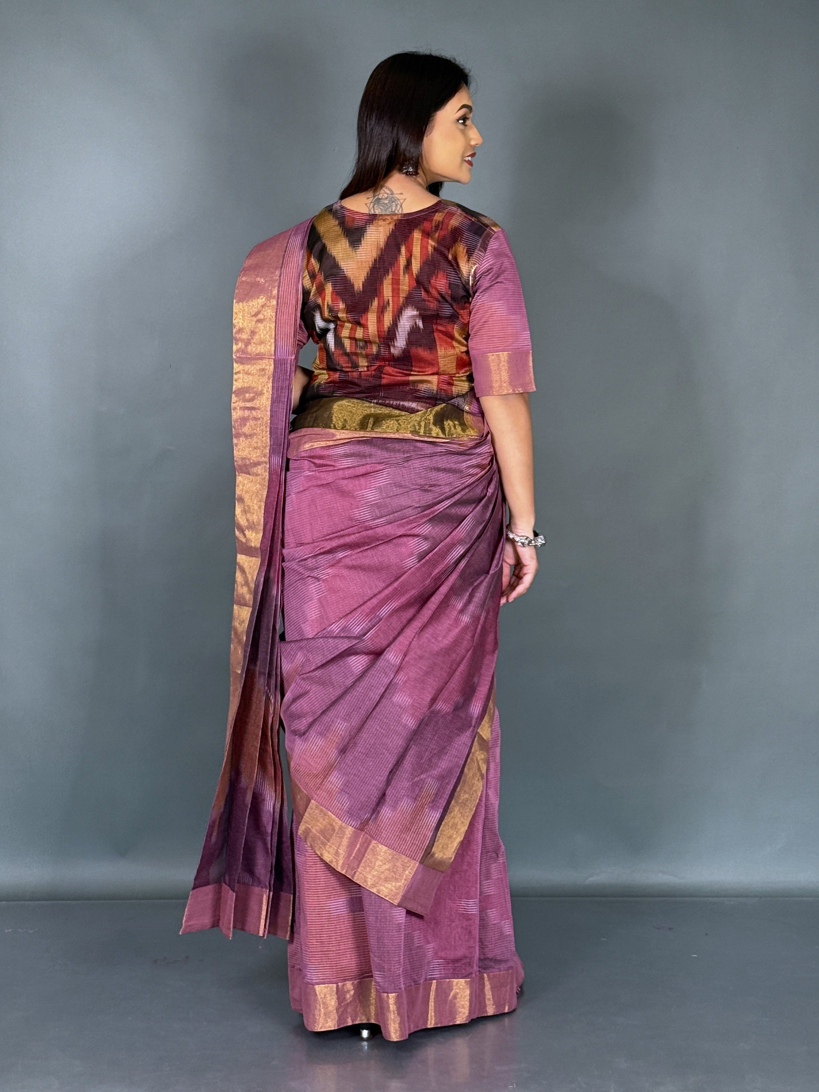 Trendy Strawberry Handloom Ready to Wear Saree