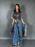 Aqua Mist Handloom Ready to Wear Saree Set