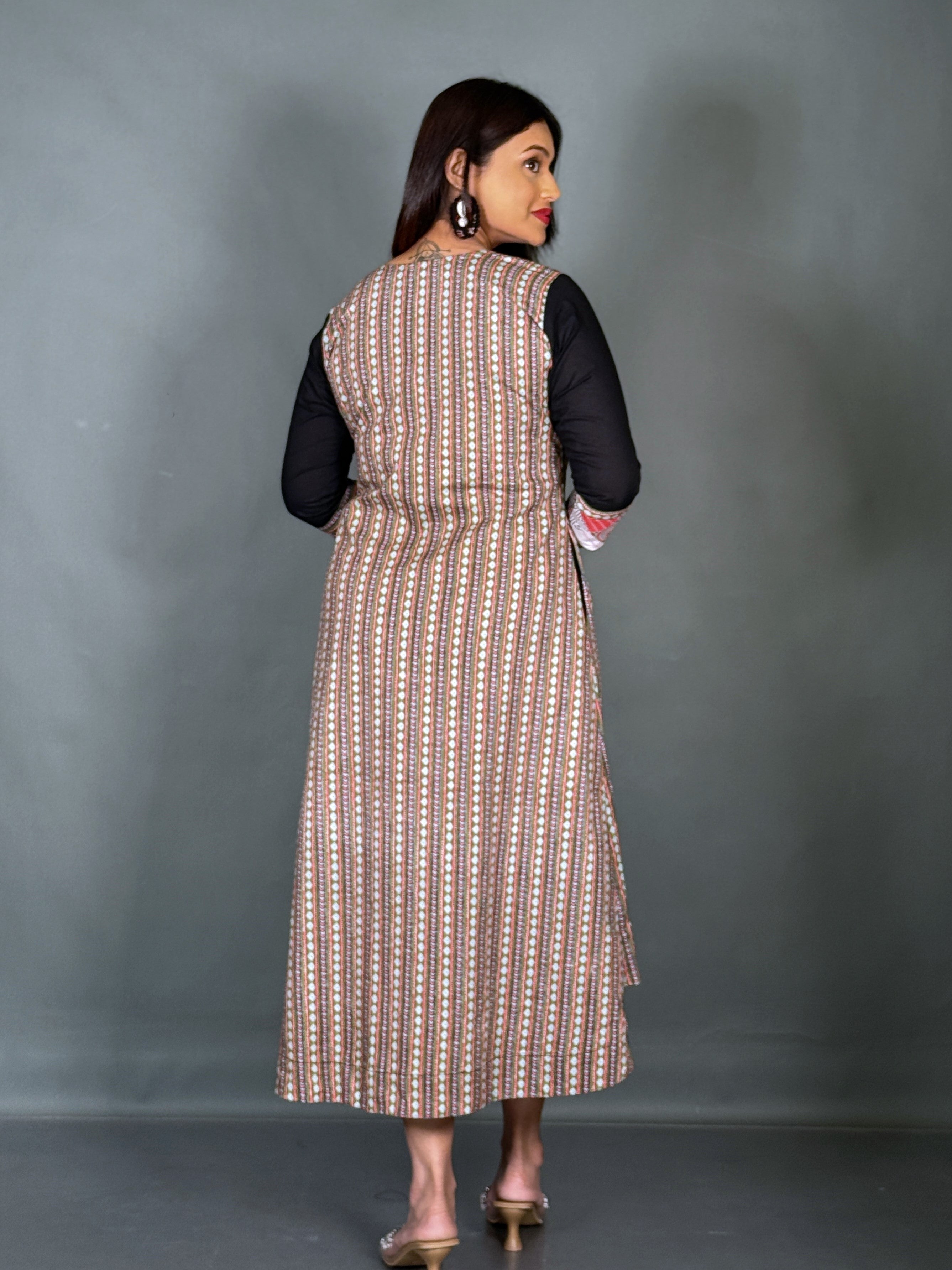 Elegant Black Indo-Western Dress with Jacket Style