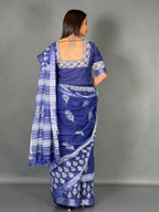 Skyline Blue Printed Insta Saree Set