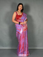 Lavender Rouge Linen Insta Saree Set