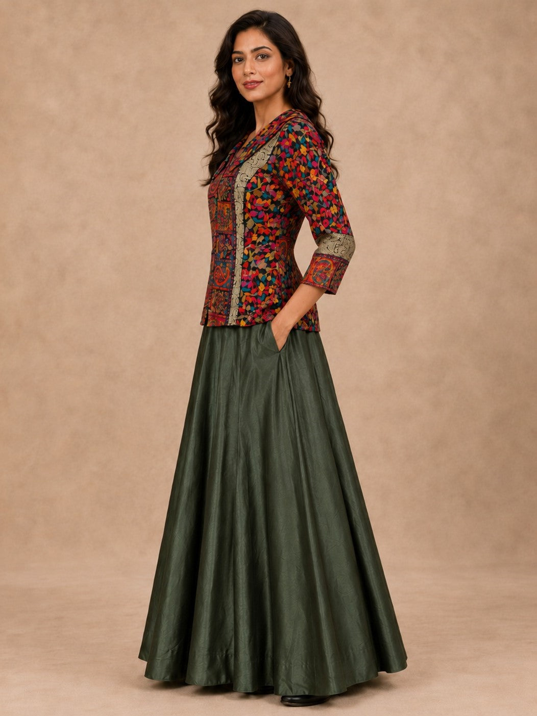 Kashmiri Kani Chanderi Fusion Set