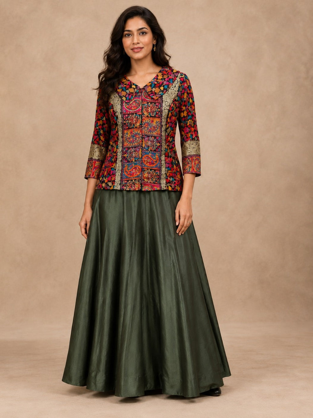 Kashmiri Kani Chanderi Fusion Set