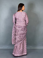 Lavender Moon Ajrak Ready To Wear Saree Set