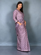 Lavender Moon Ajrak Ready To Wear Saree Set
