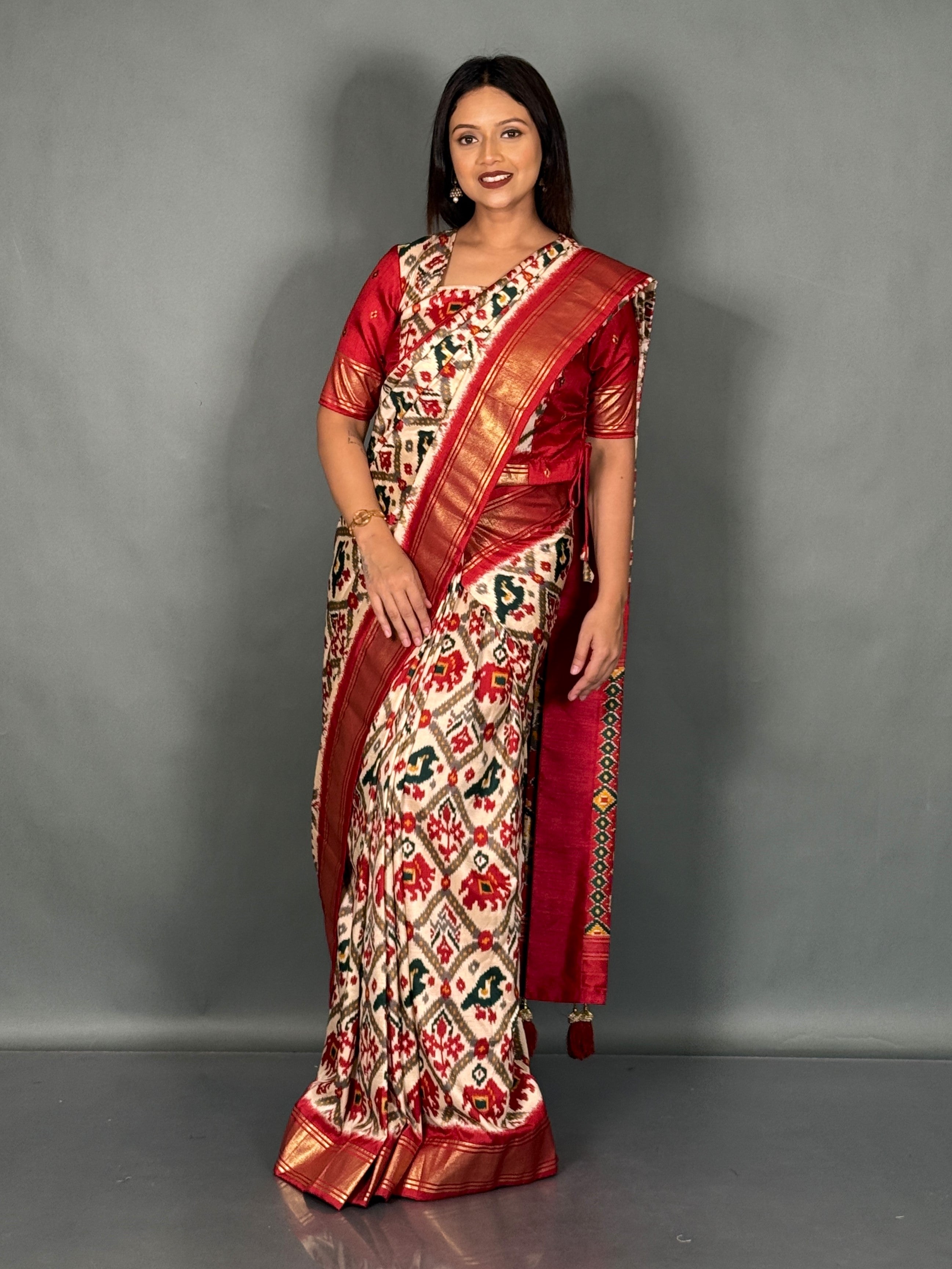 Curvy Grace Patola Ready-to-Wear Saree Set
