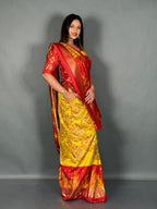 Crimson Bloom Plus Size Patola Insta Saree Set