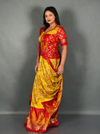 Crimson Bloom Plus Size Patola Insta Saree Set