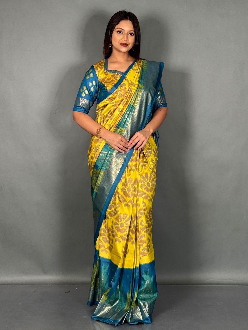 Emerald Breeze Plus Size Patola Insta Saree Set