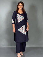 Indigo Bloom Embroidered Cotton Co-ord Set
