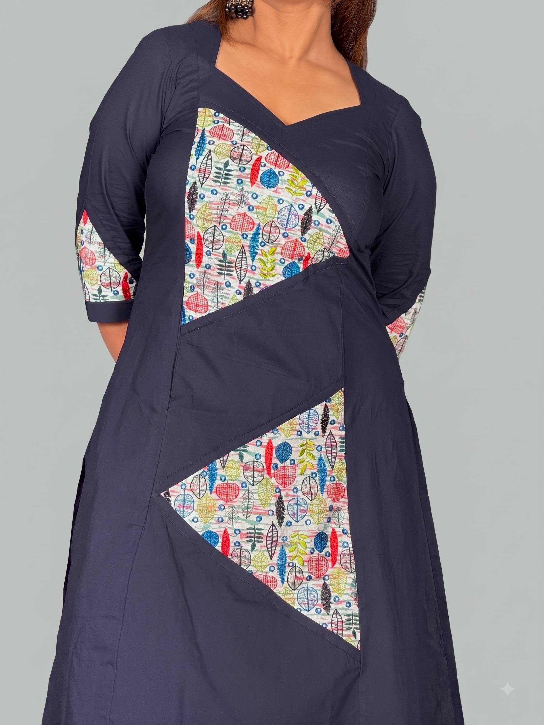 Indigo Bloom Embroidered Cotton Co-ord Set