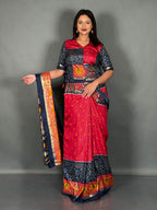 Plus Size Elegant Patola Print Insta Saree Set
