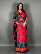 Plus Size Elegant Patola Print Insta Saree Set